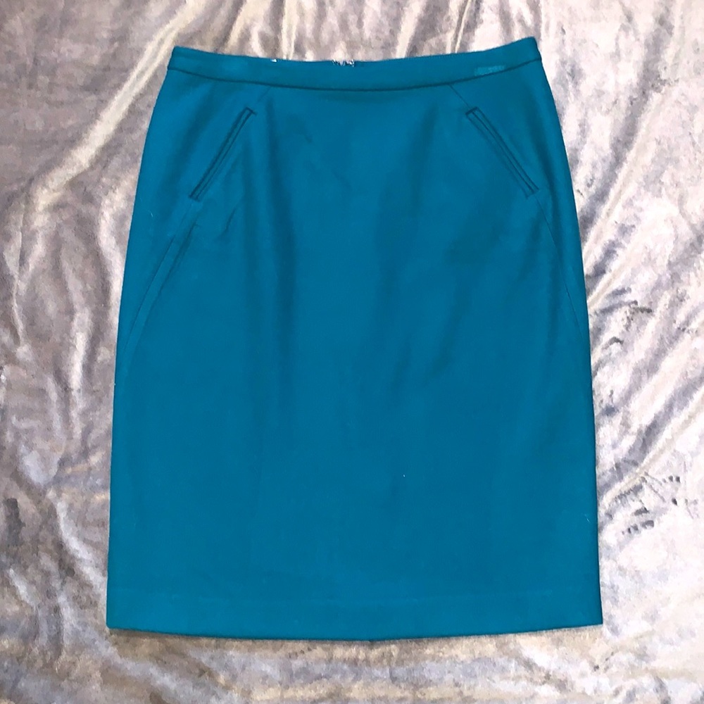 Ann Taylor Loft teal pencil skirt